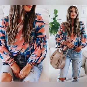 Vicidolls Foliage Printed Blouse
